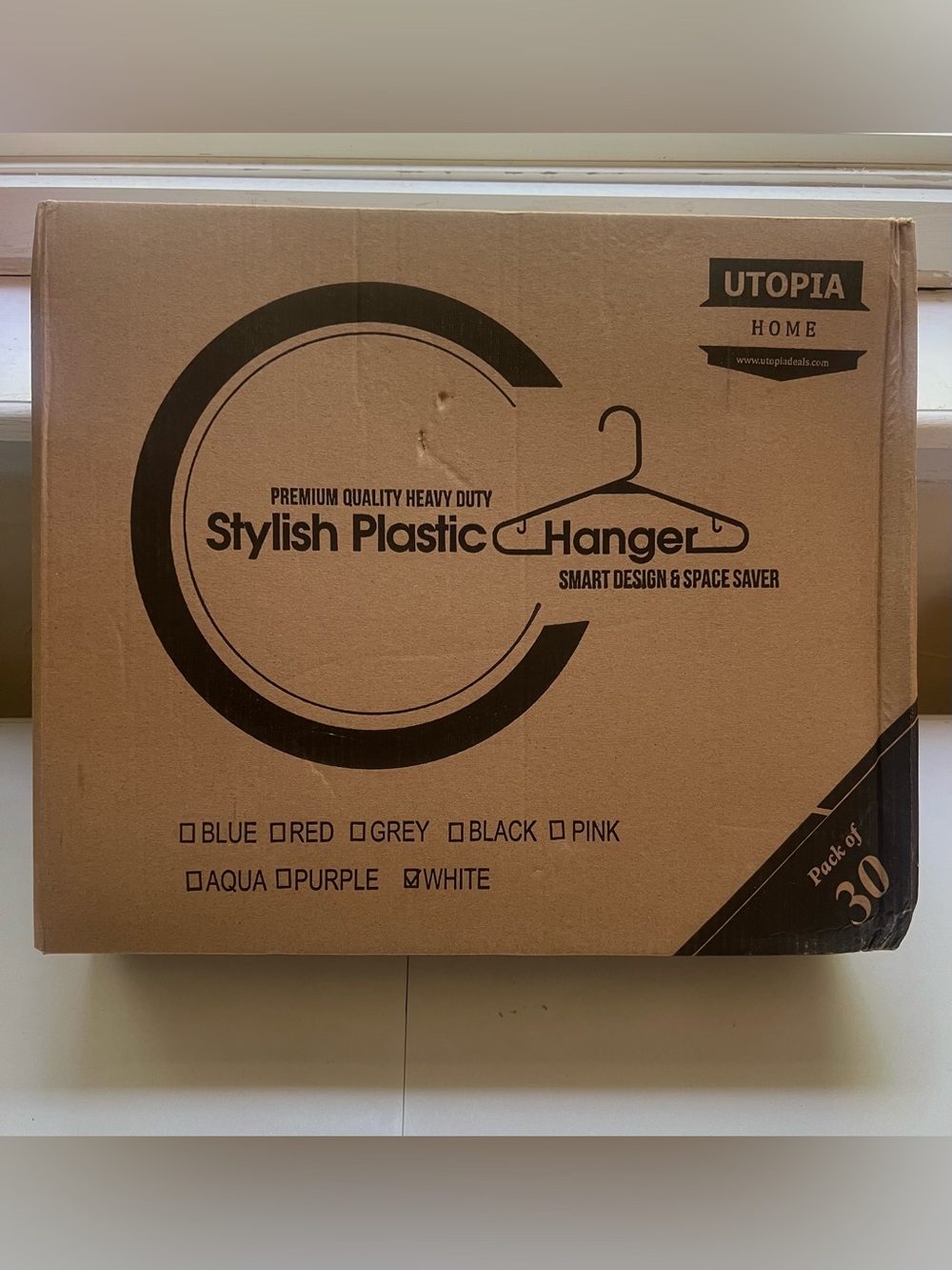 Utopia Home White Stylish Plastic Hangers -
Pack of 30